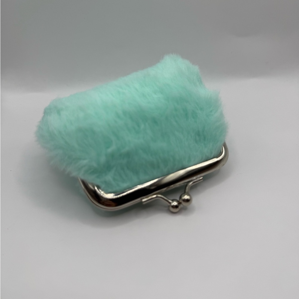 Mint Green Faux Fur Clutch - Picture 2 of 2